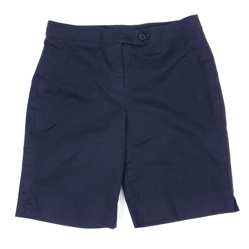 Jones New York‎ Signature Petite Navy Blue Stretch Cotton Shorts 12P Business